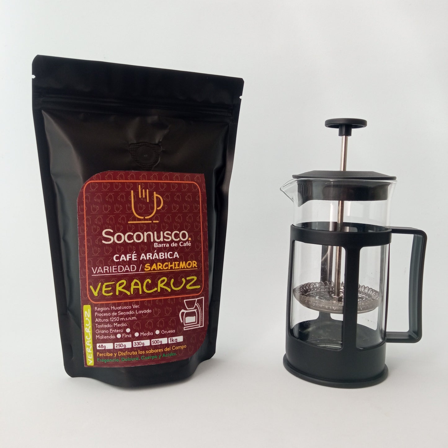 Prensa Francesa 350 ml + Café 250g