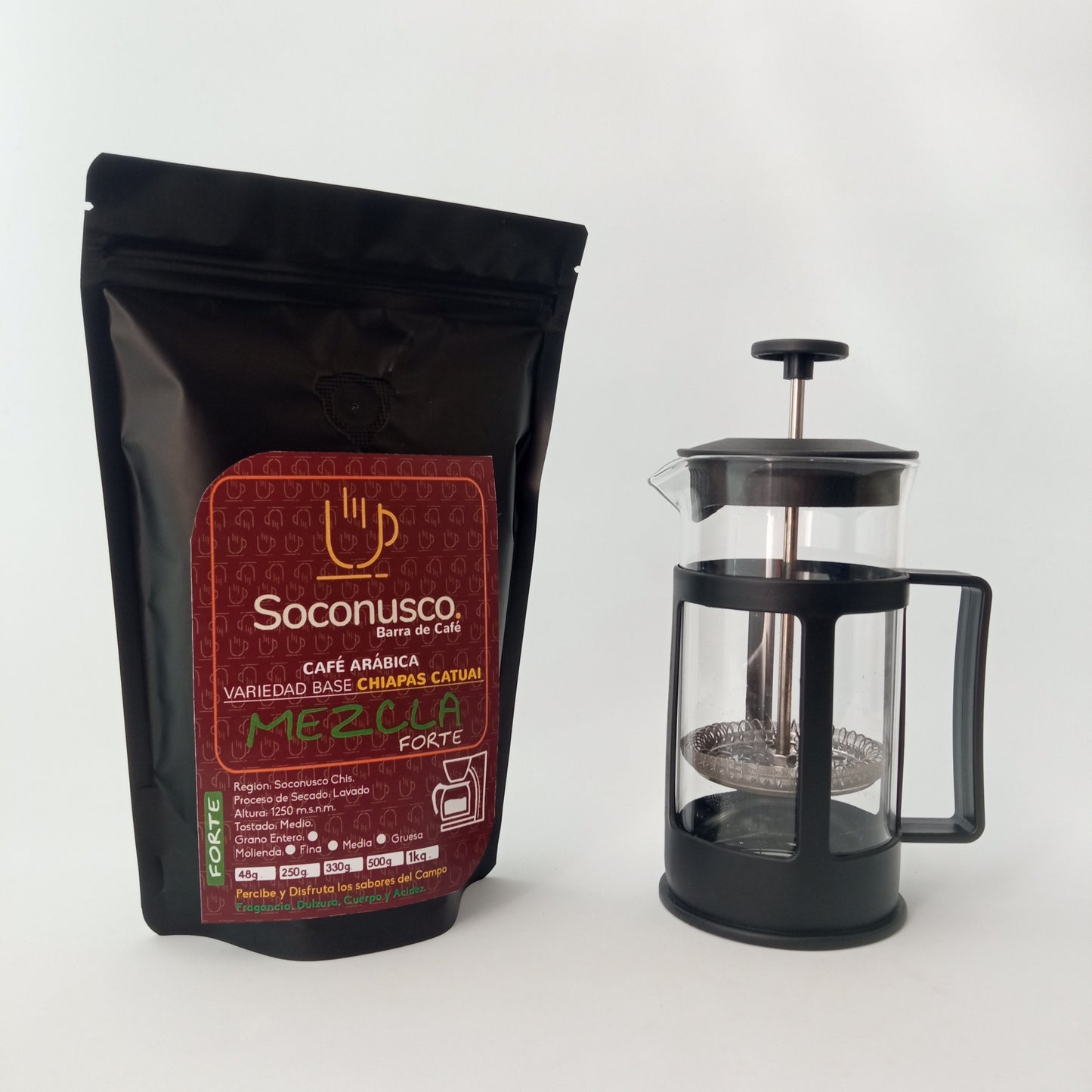 Prensa Francesa 350 ml + Café 250g